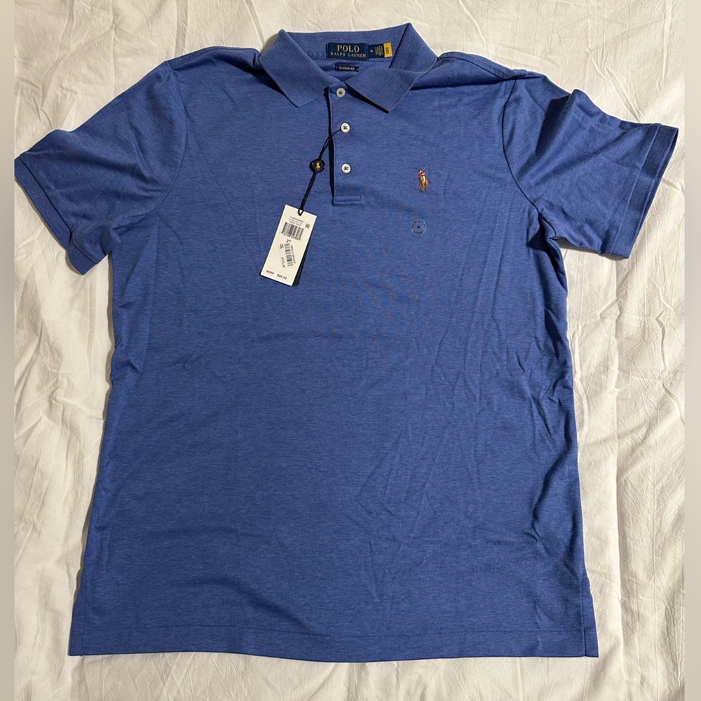 Polo collared shirt Medium blue
